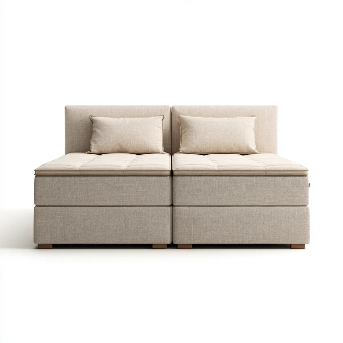 Letto estraibile matrimoniale beige 180 x 200 cm in poliestere forma rettangolare