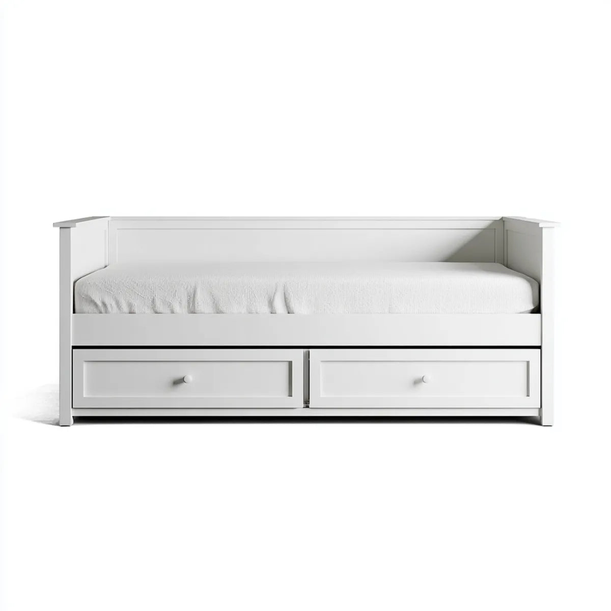 Letto singolo con 2 cassetti bianco 90 x 200 cm MDF rettangolare