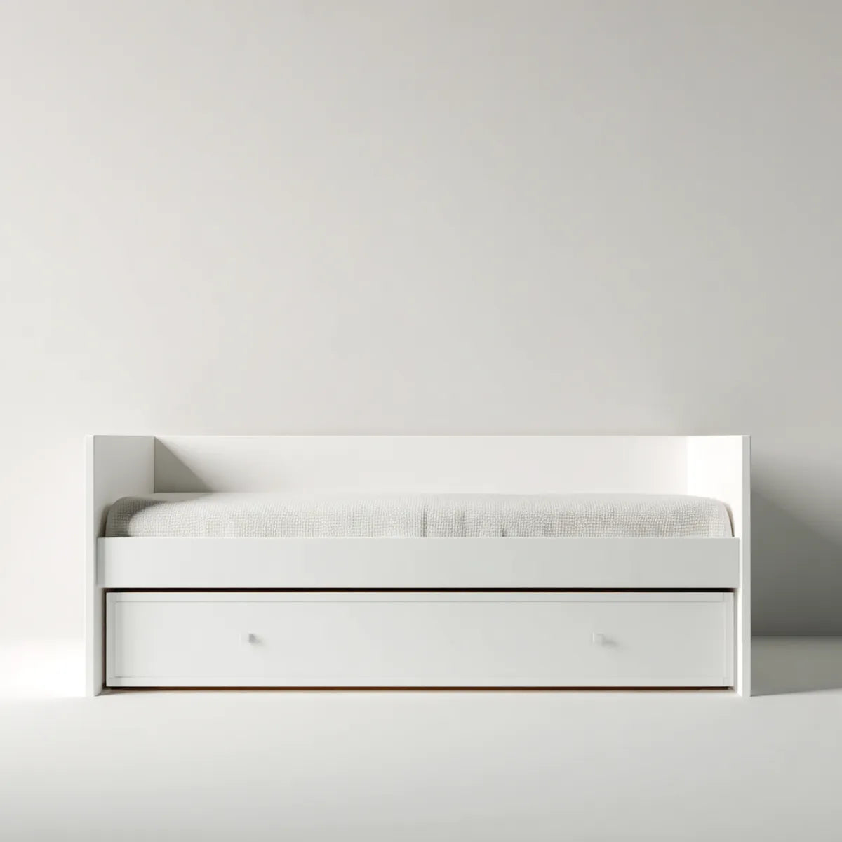 Letto estraibile singolo con secondo letto bianco 90 x 190 cm in pannelli di particelle rettangolare
