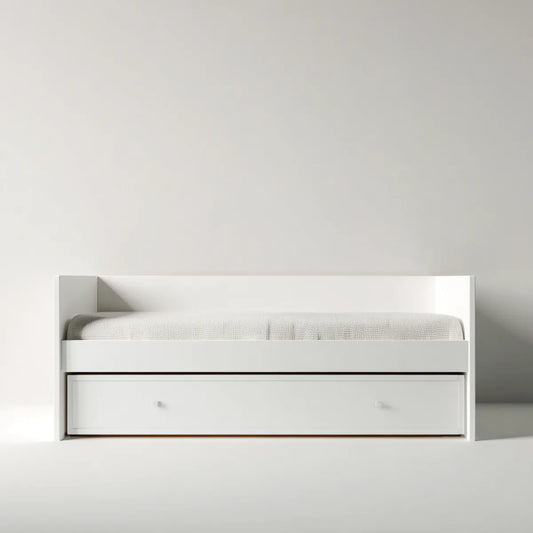 Letto estraibile singolo con secondo letto bianco 90 x 190 cm in pannelli di particelle rettangolare
