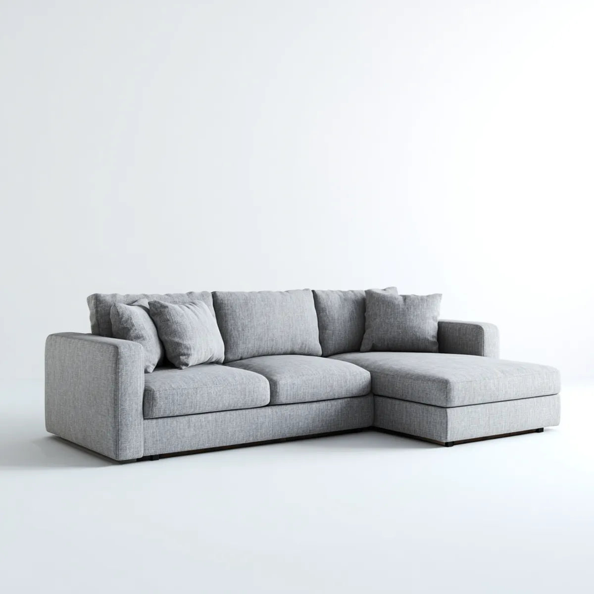 Divano angolare con chaise longue destra grigio 250 x 160 x 85 cm in poliestere a 3 posti