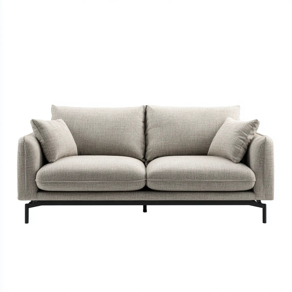 Divano 2 posti grigio chiaro in poliestere rettangolare 180 x 88 x 85 cm
