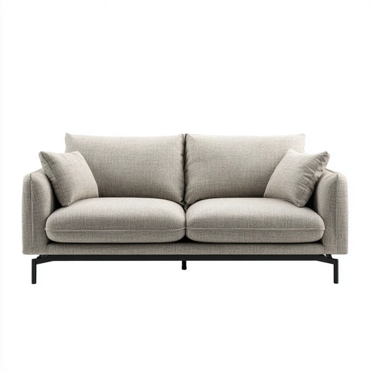 Divano 2 posti grigio chiaro in poliestere rettangolare 180 x 88 x 85 cm