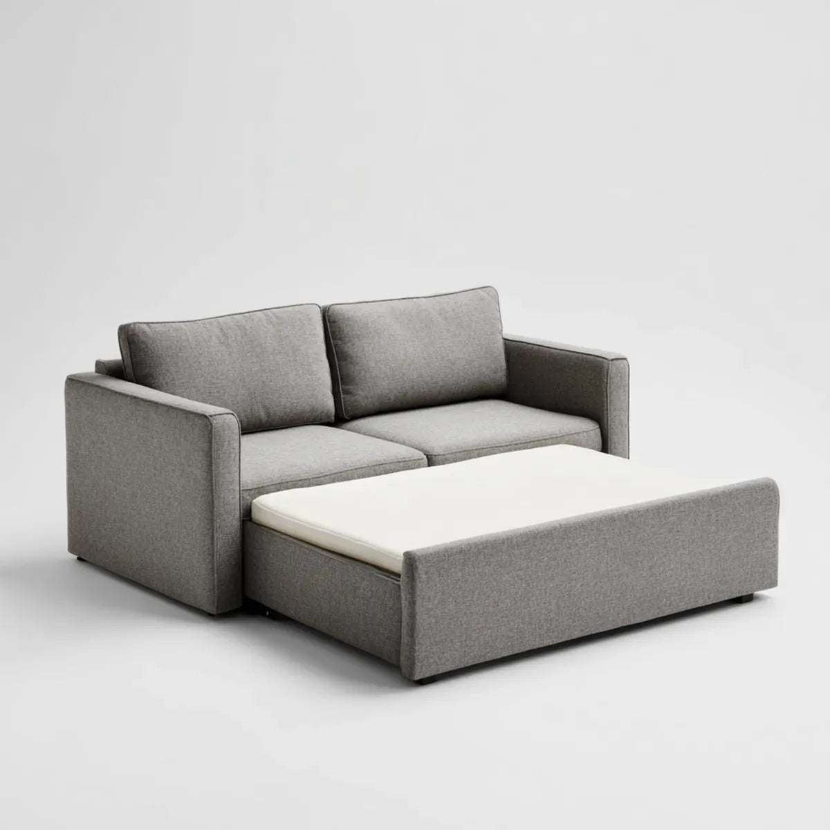 Divano letto estraibile 2 posti grigio 200 x 140 cm in poliestere rettangolare